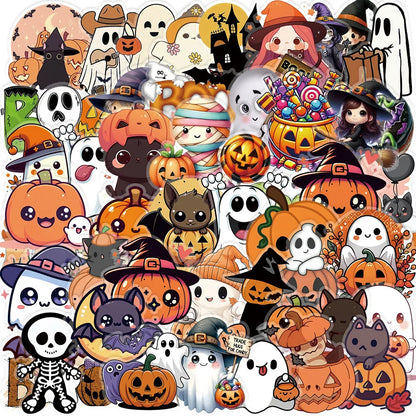50PCS New Halloween Transparent Stickers - DIY Decor for Phones, Luggage, Journals & Gift Boxes Animeworlds Store