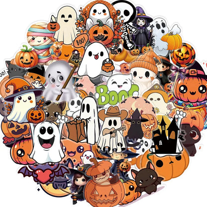 50PCS New Halloween Transparent Stickers - DIY Decor for Phones, Luggage, Journals & Gift Boxes Animeworlds Store