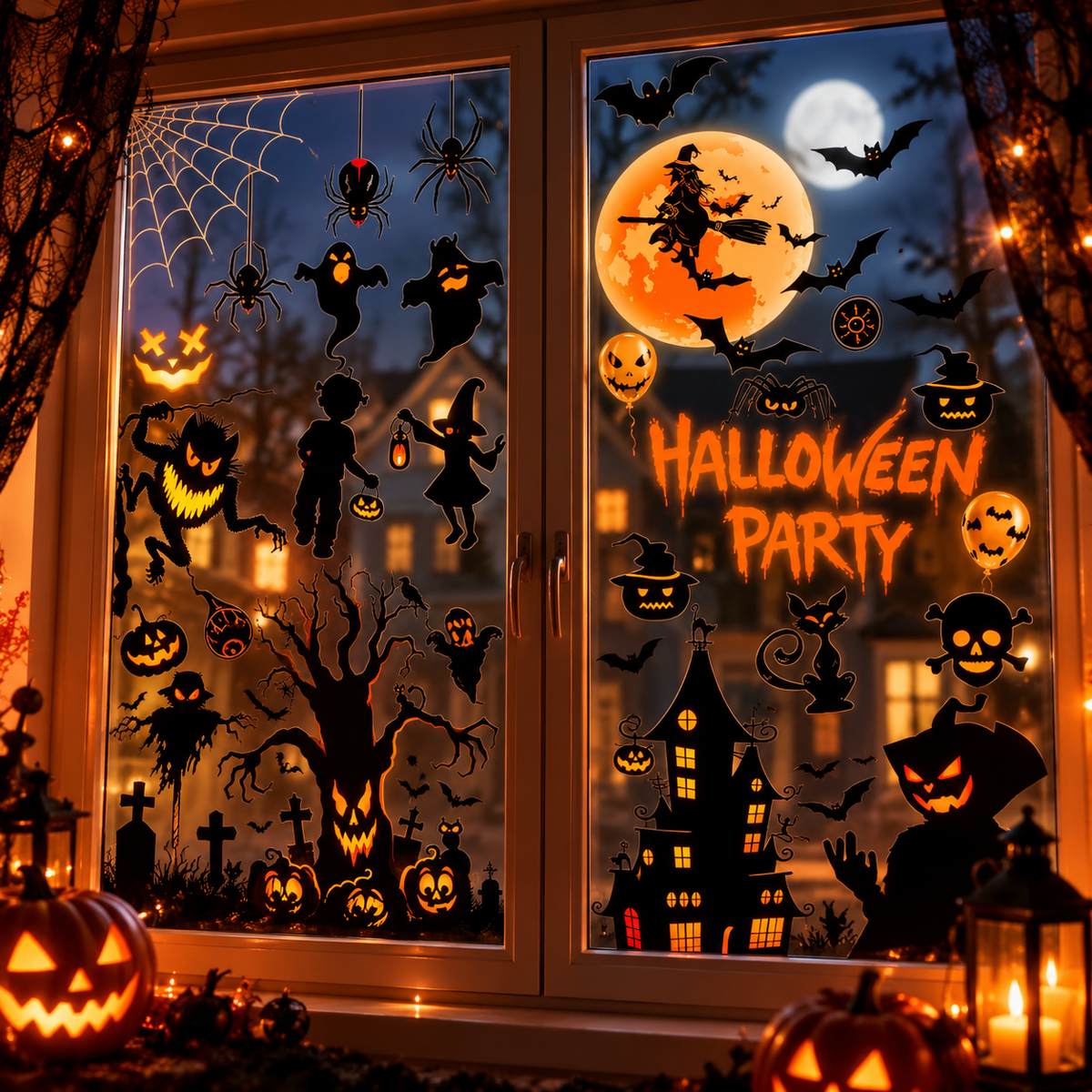 Halloween Decorations Window Stickers (9 Sheets)